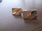 Classy Pair Of Vintage Mid-century Gold Cuff Links  Polished Gold