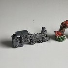 Vintage Pewter Metal Figurine Lot Train Ship Sail Boat Red Birds Tree Tiny Mini