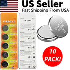 10 X Lithium Battery 3v Cr2032 Cr 2032 Br2032 Dl2032 Remote Button Cell Watch