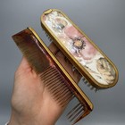 Vintage Gold Floral Vanity Set Mirror Brushes Comb Tray Hollywood Regency Decor