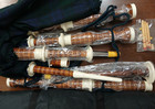 Scottish Bagpipe Ivory Black Watch Tartan New As Pictured With Case