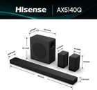 Hisense Ax5140q 5 1 4ch Sound Bar With Wireless Subwoofer Dolby Atmos Bt 5 3