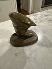 Antique Bronze Brass Match Holder Striker Vesta Boot Movable Spur