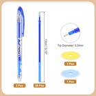 2pcs Erasable Gel Pens With 50 Refills   2 Erasers  0 5mm Blue Ink