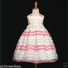 Pink Strip Easter Party Holiday Princess Flower Girl Dress 6m 9m 12m 18m 2 4