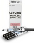 Crayola Washable Broad Line Markers  White Barrel  Black Ink  12packs                