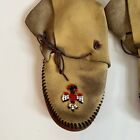 Vintage 8  Beaded Thunder Bird Leather Native American Indian Moccasins Booties