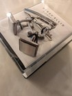 Perry Ellis Portfolio Men s Silver-tone Cufflinks   Tie Bar Set     Boxed