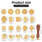 21 Pcs Wax Seal Stamp Kit vintage Classic Brass Sealing Wax Stamps With Wooden