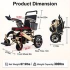 All Terrain Foldable Electric Wheelchair  16ah 500w Motor  19miles Long Range