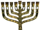 Vintage Jewish Hanukkah Menorah 12 Tribes Of Israel Judaica Jerusalem Hebrew
