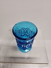 Moon And Stars Pattern Glass Le Smith Colonial Blue Glass Urn Vase Htf