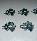 Lot Of 6 Vintage        Bud Light Beer Shamrock Lapel Pin Pinback St  Patrick s Day