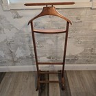 Vintage Wooden And Brass Valet Italian Brevettato Men s Suit Rack Clothes 