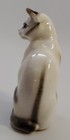 Vintage Gray And White Blue Eyed Siamese Kitty Cat Figurine