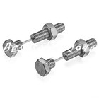 2-6pcs Punk Men Women Stainless Steel Hex Bolt Shape Screw Ear Stud Earrings