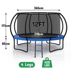 12ft Outdoor Trampolines With Enclosure Net And Ladder   round Trampoline For Kids