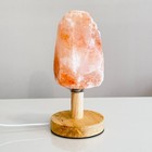 Usb Himalayan Salt Lamp Rose Quartz Wood Base Led Handmade Crystal Light 8 5  