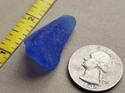 Genuine Beach Sea Glass Surf Tumbled Cornflower Lt Blue Bottom Part Pendant V1