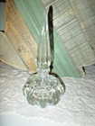 2 Vintage Clear Glass Perfume Bottles Decanters Pointy Tops