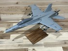Hand Crafted Mahogany Wood F-18 Vx-9 Jet 18    Desk Top Model New Damaged