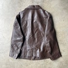 Vintage Faux Leather Jacket Zip Brown 00s  Medium Flight