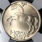 1965 Ngc Ms 67 Norway 1 Krone Horse Key Date Olav V Coin Pop 3 0  25040602c 