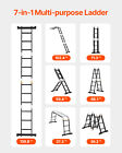 Multi-purpose Folding Ladder 7-in-1 3 Step 12ft With Scaffolding Plank