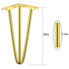 Osring 20  Gold Hairpin Table Legs  1 2  3-rod Metal Furniture Legs Set