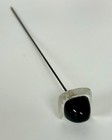Antique Hat Pin Rock Crystal   Black Glass