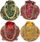 Wholesale Traditional Ethnic Lots Of Women Potli Clutch Bag Handbag- Sets