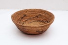 Antique 19th C Native American Maidu Indian Woven Basket 8 25  Wide Vintage