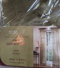 Home Trends Two Sheer Window Panels Gold  Stardust 2  40x84 