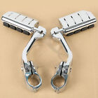 Chrome Long Highway Foot Pegs Fit For Harley Road King Street Glide 1-1 4  Bars