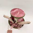 Mad Hatter Easter Bunny Ear Top Hat Pink Velvet Floral Accent Decorative Accent