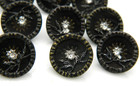 Lot Of 12 Matching Antique Metal  Buttons Multi-construct Bright Flower  1 2 