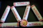 400 Pennies 8 Rolls Bank Sealed Wrapped From Bank Sealed Box Lincoln Cents     