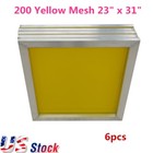 6pcs 23  X 31  Silk Screen Printing Aluminum Frame 200 Yellow Mesh Us Stock
