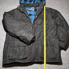 Vintage Quiksilver Jacket Mens Xl Snowboarding Flannel Lined Black Striped Logo