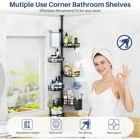 6 Tier Corner Shower Caddy Tension Pole 30-120in Bathroom Organizer