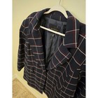 Nwt Eloquii Plaid Blazer Size 20 Navy Burgundy Windowpane Single Button Jacket