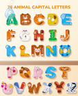 Wooden Thick Alphabet Magnets For Toddlers Fridge Large Size Cute Animal Colorfu