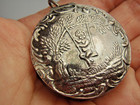 Antique Sterling Silver Cherubs Trinket Pill Box Pendant Double Sided