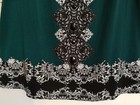 Style   Co Womens Blouse 0x Plus Green White Paisley Floral Lace Gem Long Sleeve