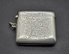 Antique Victorian Sterling Silver Engraved Match Safe vesta Case Uk bham 1905