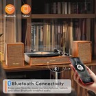 Vinyl Record Player With External Speakers  3 Speed Vintage Stereo Brown Wood