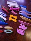 Vtg Lot Of 30 Barrettes Plasric 1 Pair Metal 70s 80s Hair Clips