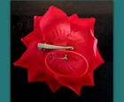 Rose Red Flower Hair Clip Real Touch Wedding Fascinator Corsage Brooch Ponytail