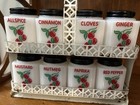 Tipp City Cherry Milk Glass Spice Shaker Set 8 Pcs  Vintage Tilt Rack