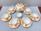 Herend Queen Victoria  fortuna Rust  Tea Service Set For 6  Vboh  24k Gilt  Fab